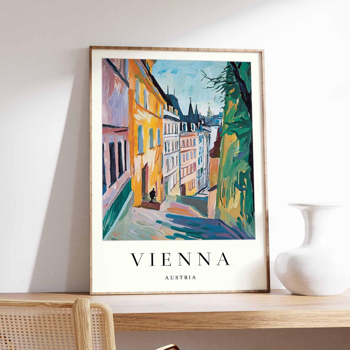 Vienna Austria Colorful Old Town Street Painted Alley Poster