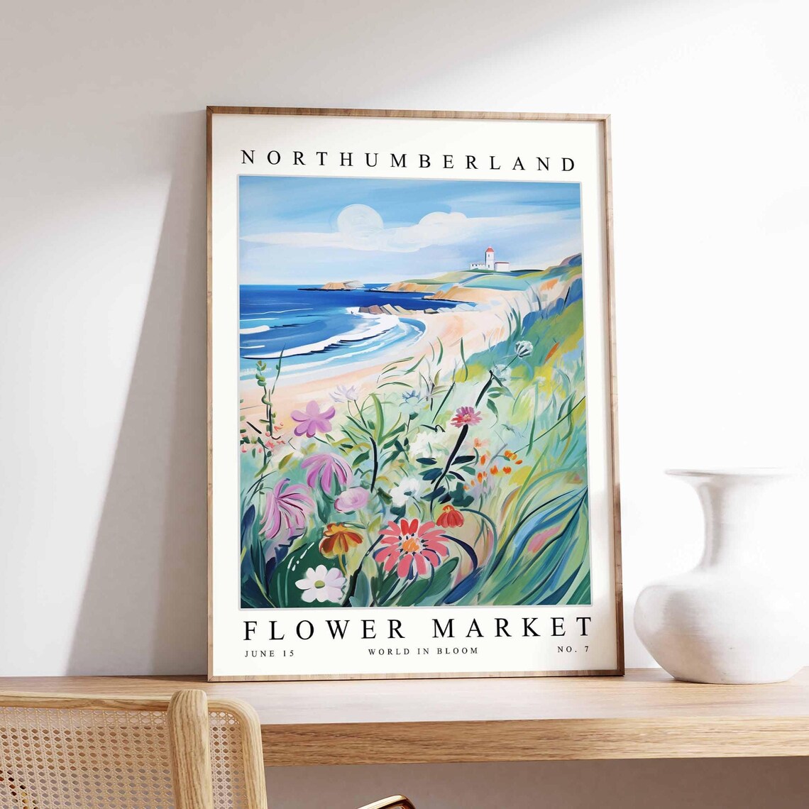 Northumberland Flower Market Sandy Beach Coneflower Art Poster