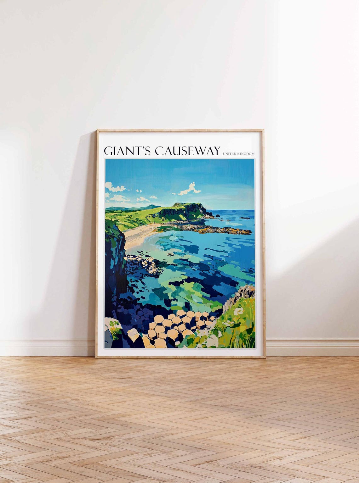 Giants Causeway Poster England Travel Print Giants Causeway Travel Art Giants Causeway Wall Art England Travel Giants Causeway Art - Image 3