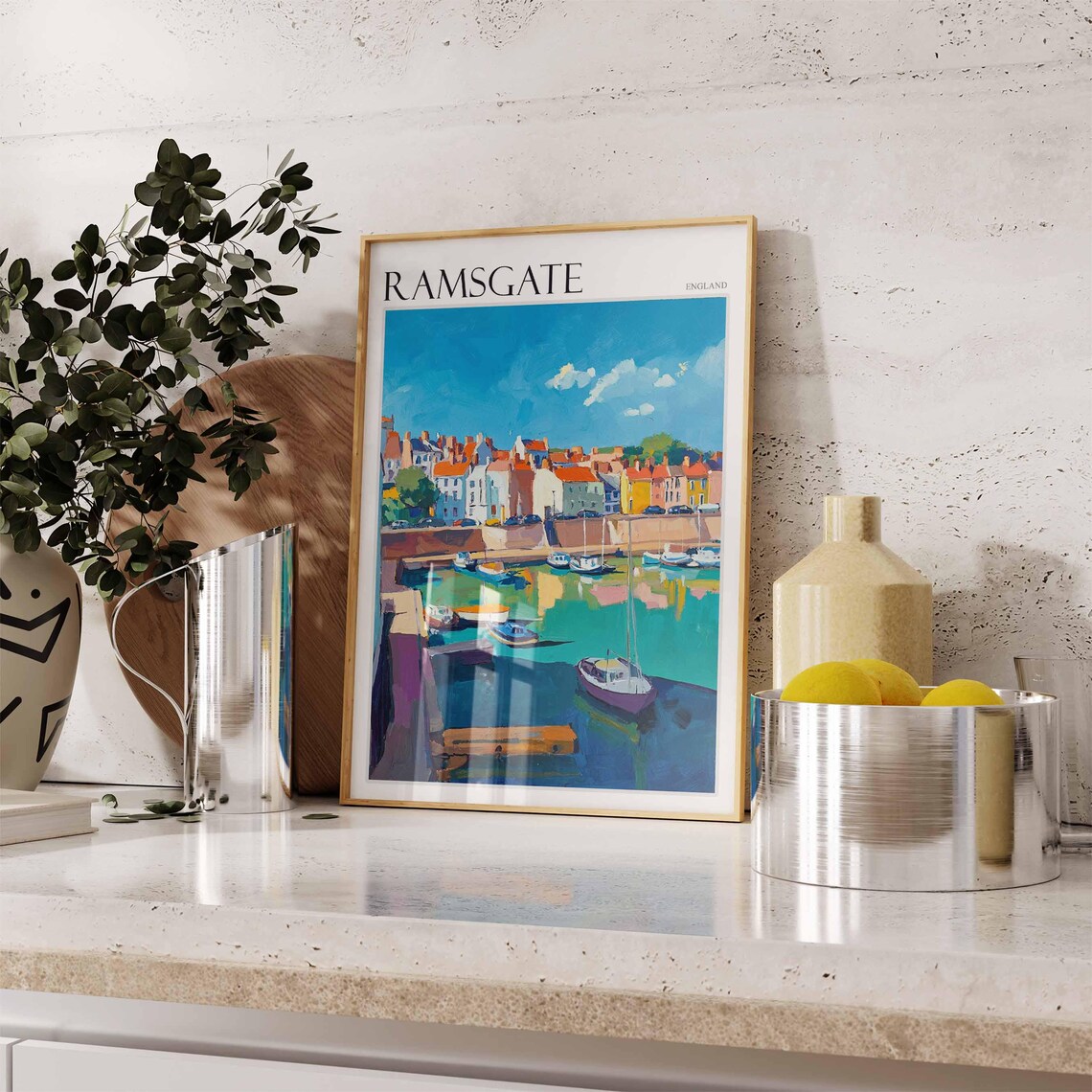 Ramsgate England Impressionist Harbor Sailboats Travel Poster - Image 3