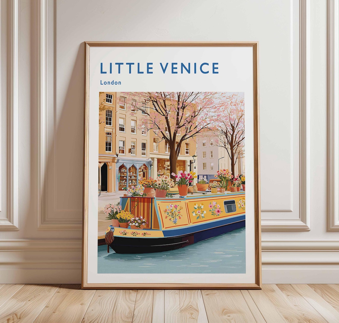 Little Venice London Poster Canal Narrowboat Travel Art
