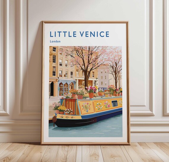 Little Venice London Poster Canal Narrowboat Travel Art