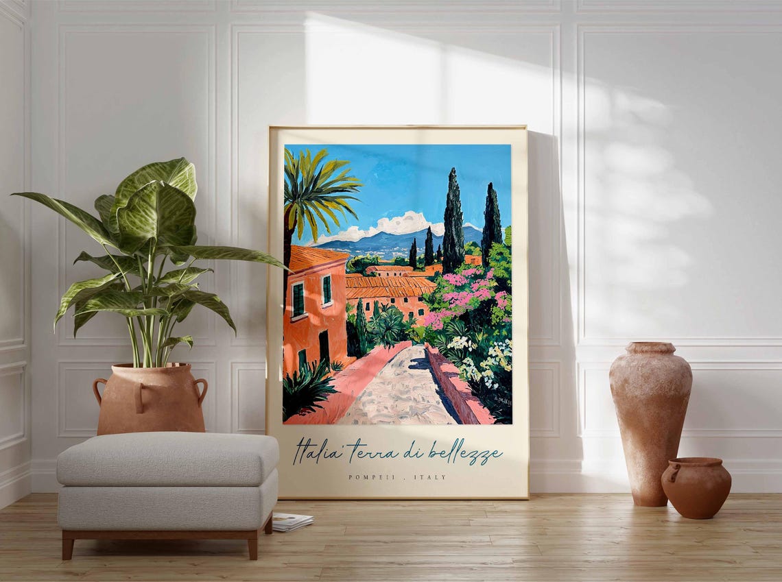 Pompeii Poster Italian Travel Print Pompeii Travel Art Pompeii Wall Art Italy Art Italy Travel Decor Italian Travel Gift - Image 3