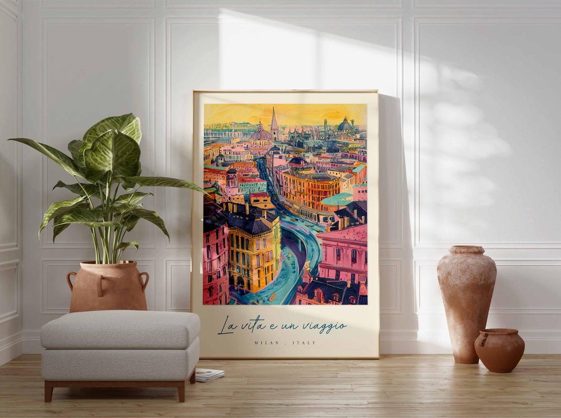 Milan Poster Italian Travel Print Milan Travel Art Milan Wall Art Italy Art Italy Travel Decor Italian Travel Gift - Image 3