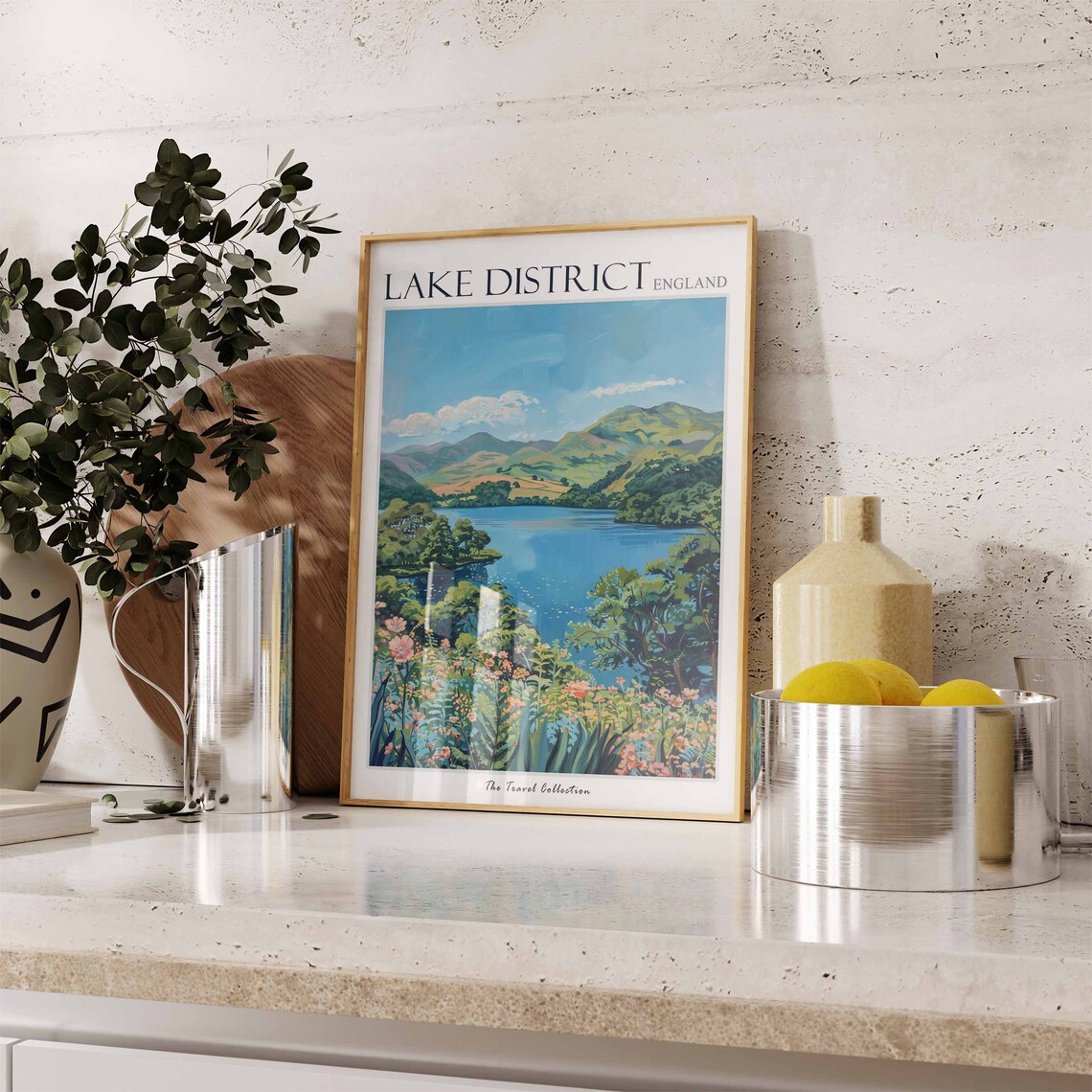 Lake District Travel Poster, UK Countryside Art Print - Image 2