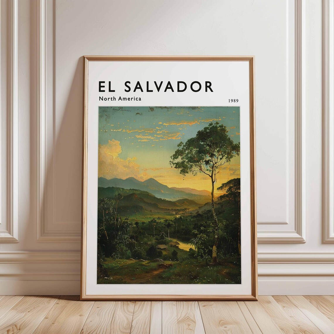 El Salvador Travel Poster, Volcanic Landscape