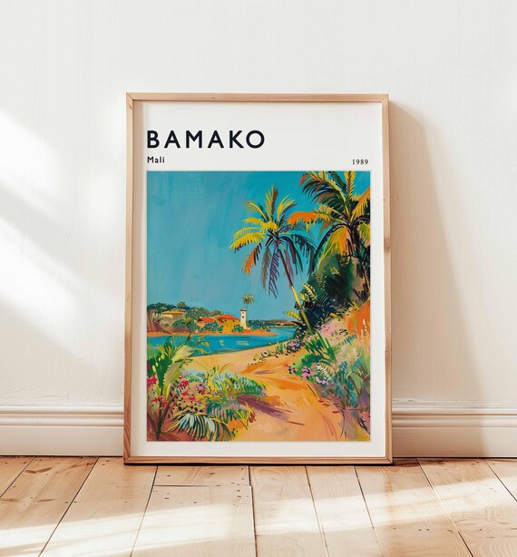 Bamako Mali Travel Poster West Africa Cityscape Art