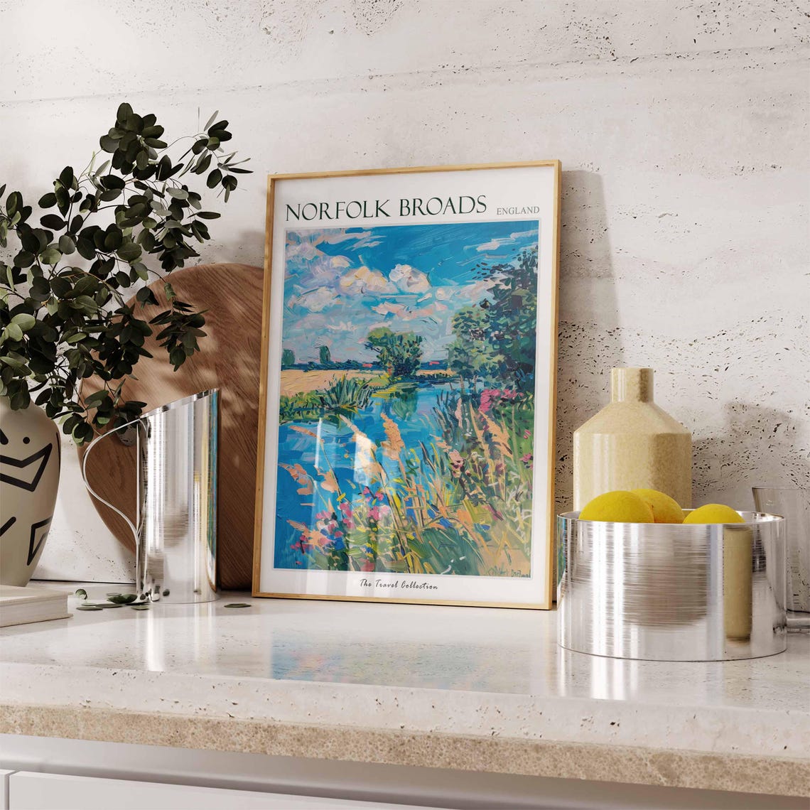 Norfolk Broads Poster England Travel Poster Countryside Poster English Countryside Norfolk Broads Travel Print Countryside Travel Print - Image 2