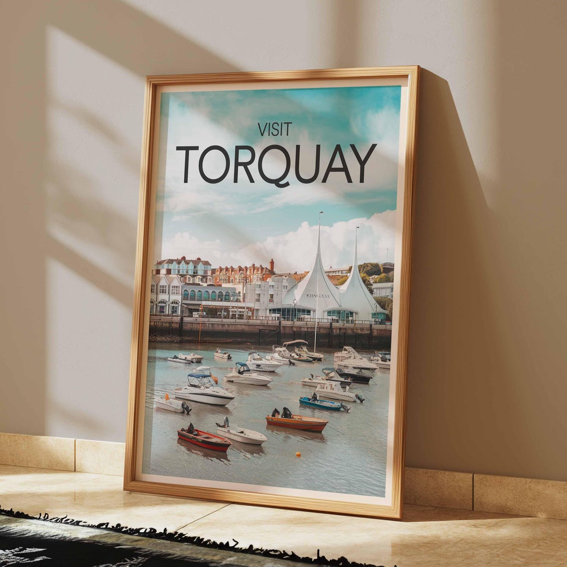 Visit Torquay Marina Boats and Waterfront Photographic Poster - Image 2
