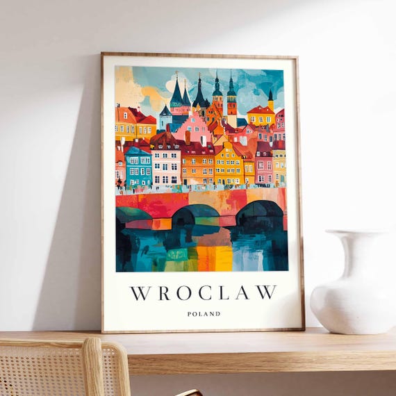 Wrocaw Poland Travel Poster, Cityscape Wall Art
