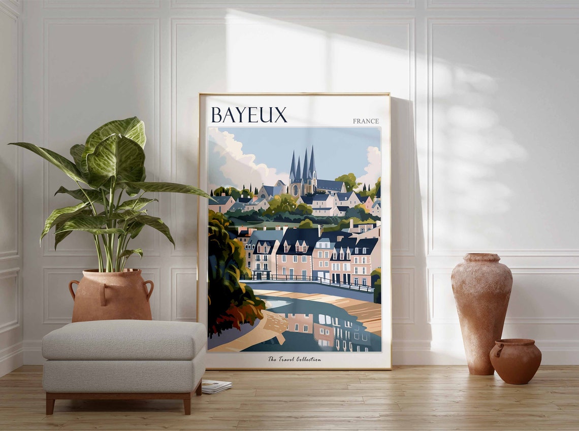 Bayeux Poster France Travel Print French Decor Europe Travel Poster Annecy Wall Art European Decor Bayeux Gift Bayeux Travel Poster - Image 3