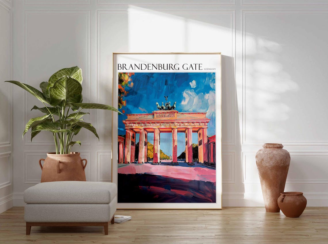 Brandenburg Gate Frontal Columns Sunny Symmetrical Travel Poster - Image 2