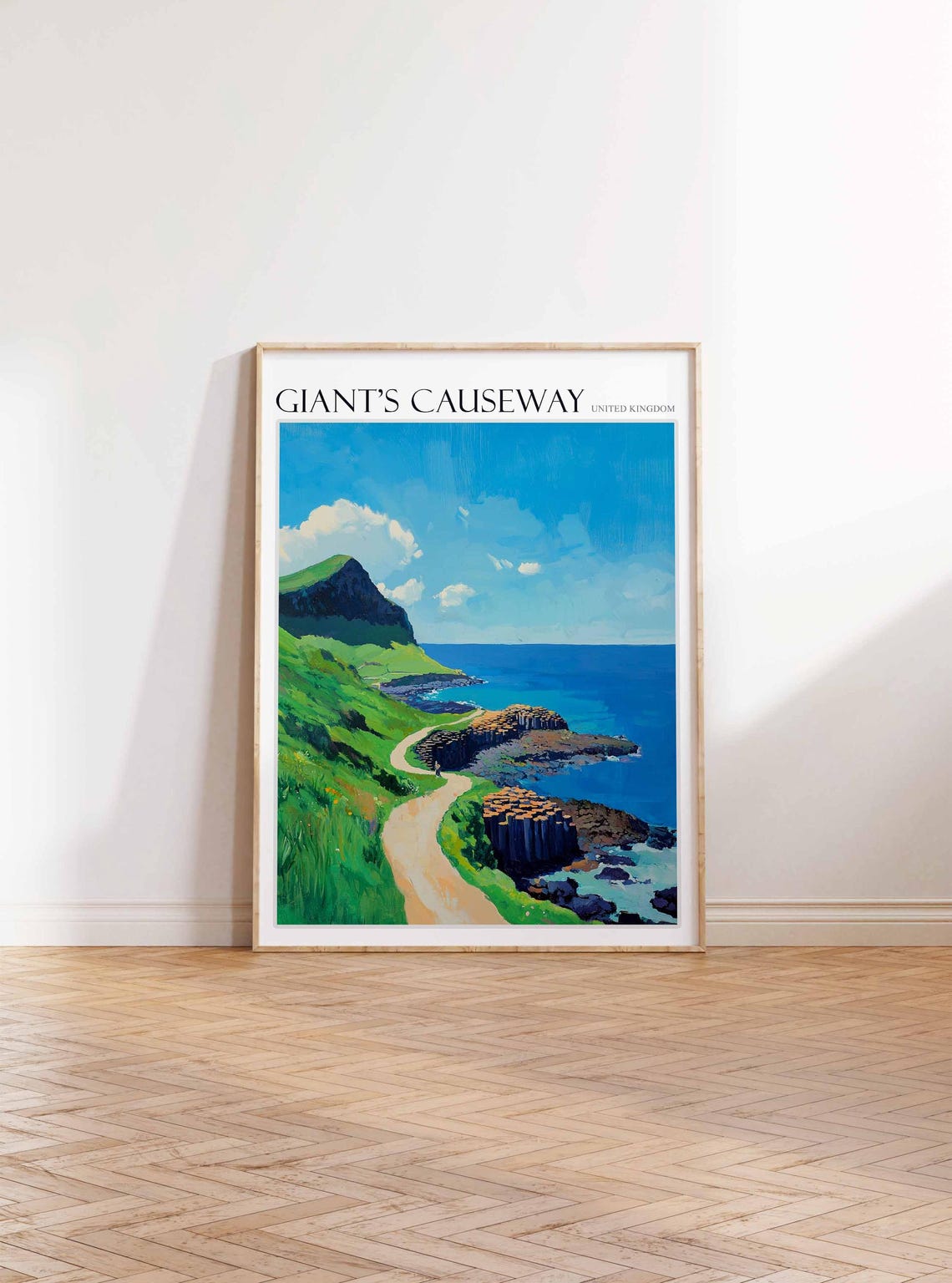 Giants Causeway Poster England Travel Print Giants Causeway Travel Art Giants Causeway Wall Art England Travel Giants Causeway Art - Image 3