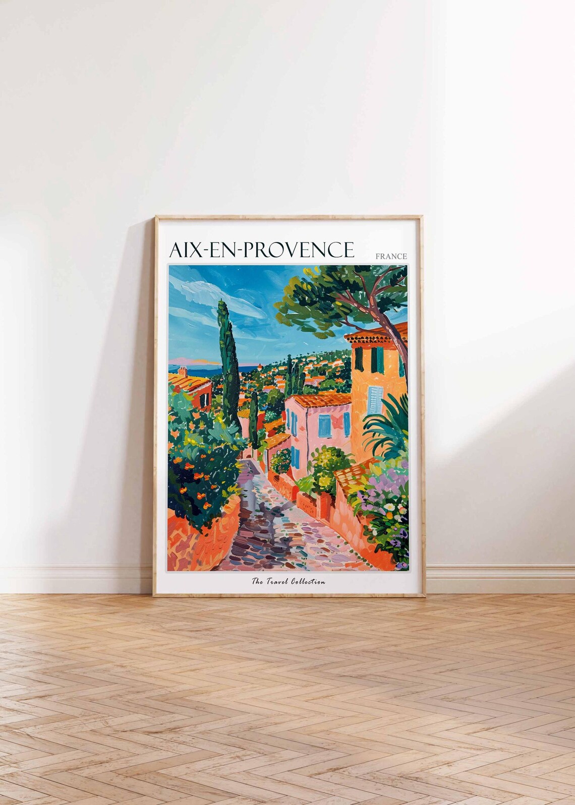 Aix-en-Provence France Old Town Cobblestone Street Travel Poster - Image 2