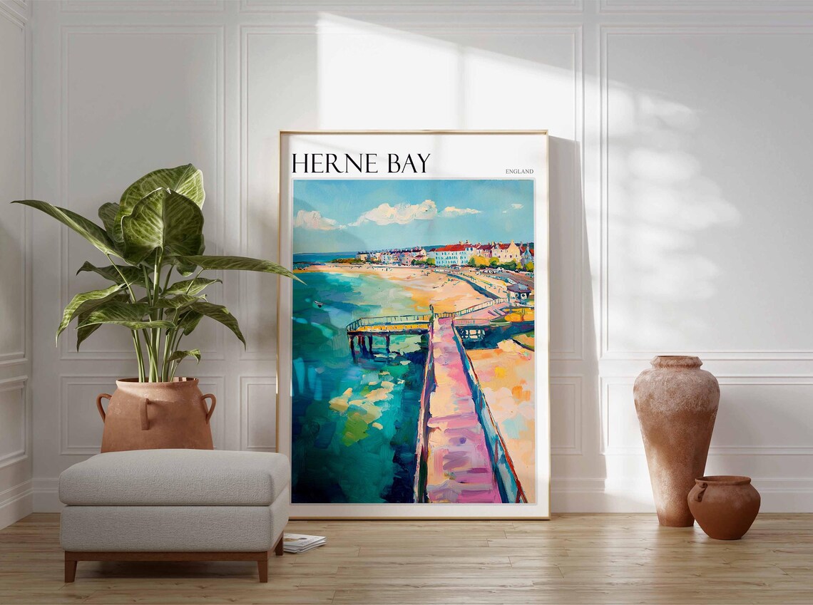 Herne Bay England Long Pier Turquoise Sea Promenade Town Poster - Image 3
