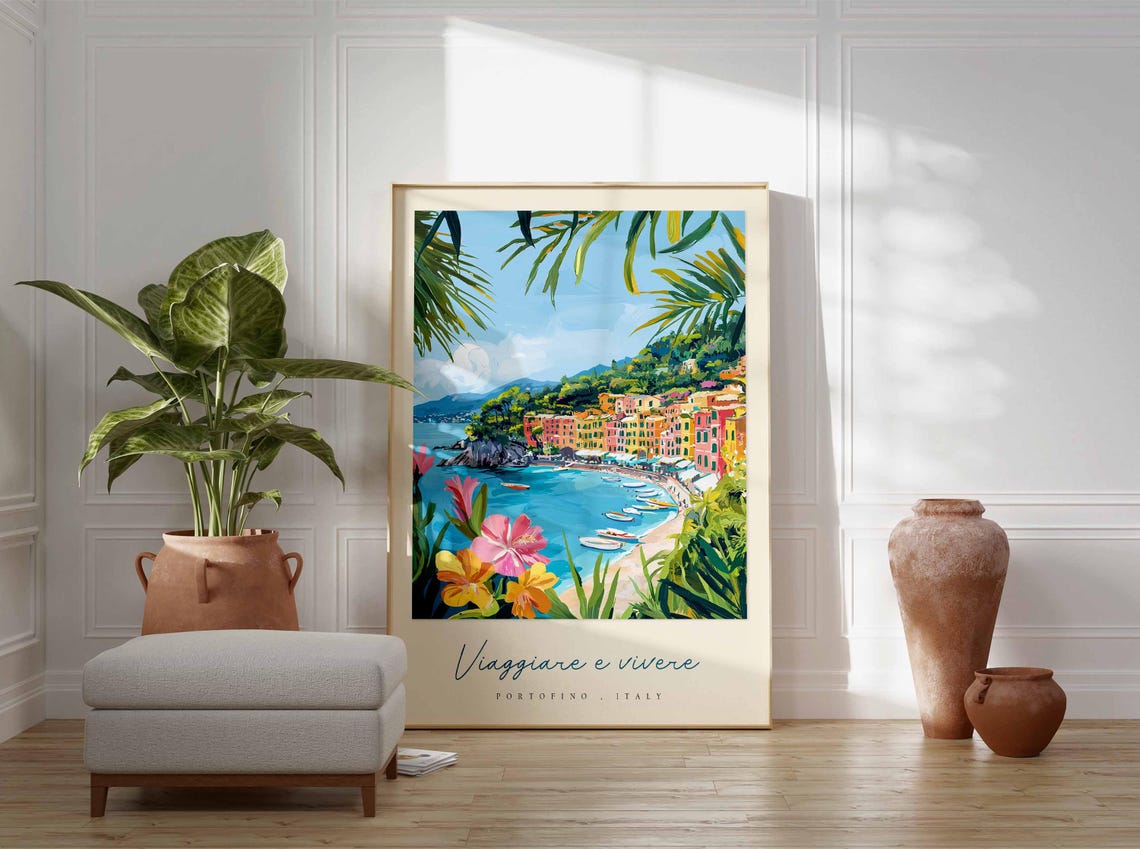Portofino Poster Italian Travel Print Portofino Travel Art Portofino Wall Art Italy Art Italy Travel Decor Italian Travel Gift - Image 3