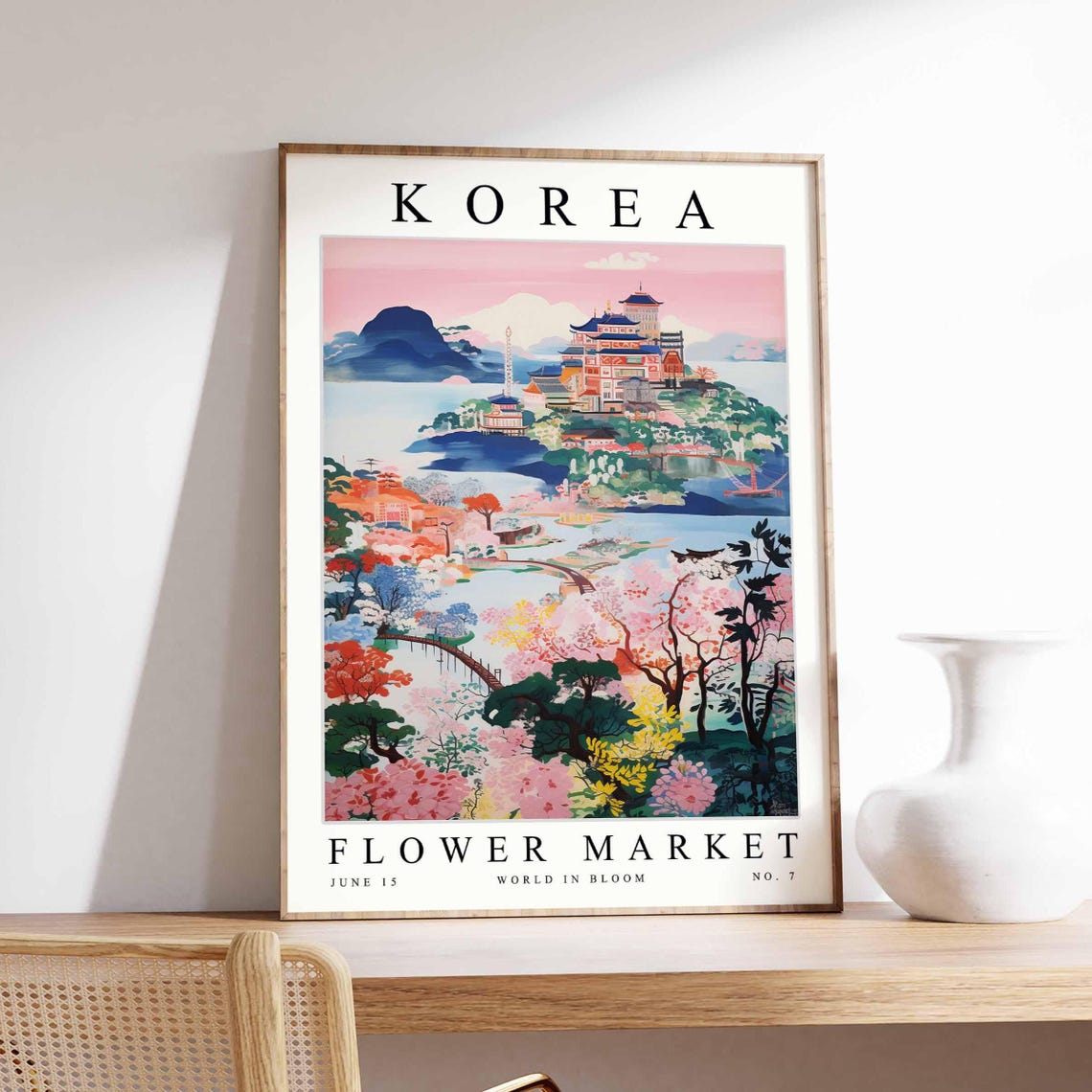 Korea Flower Market June 15 World in Bloom No 7 Travel Poster