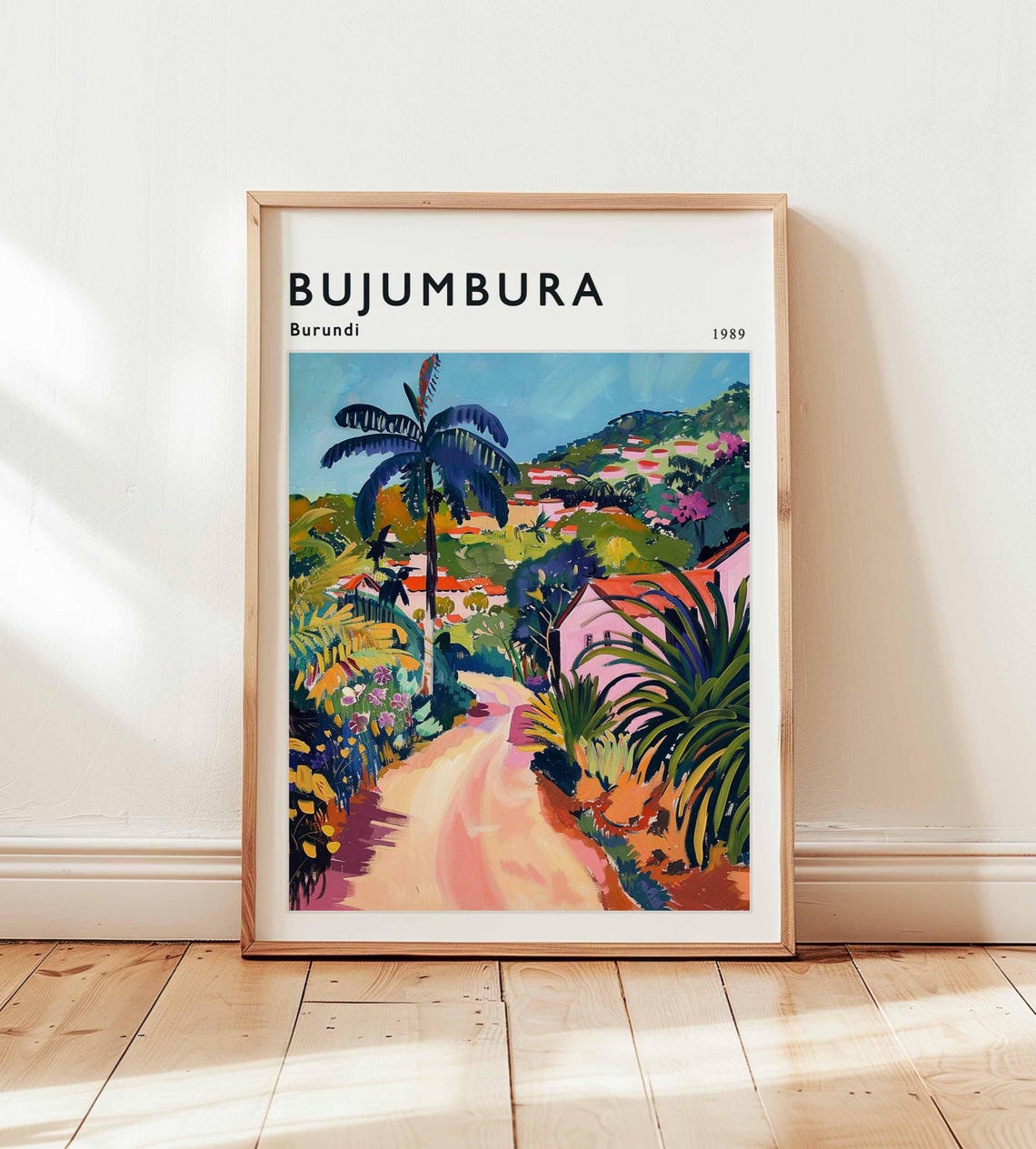 Bujumbura Burundi 1989 Jungle Path Palm Trees Village Poster