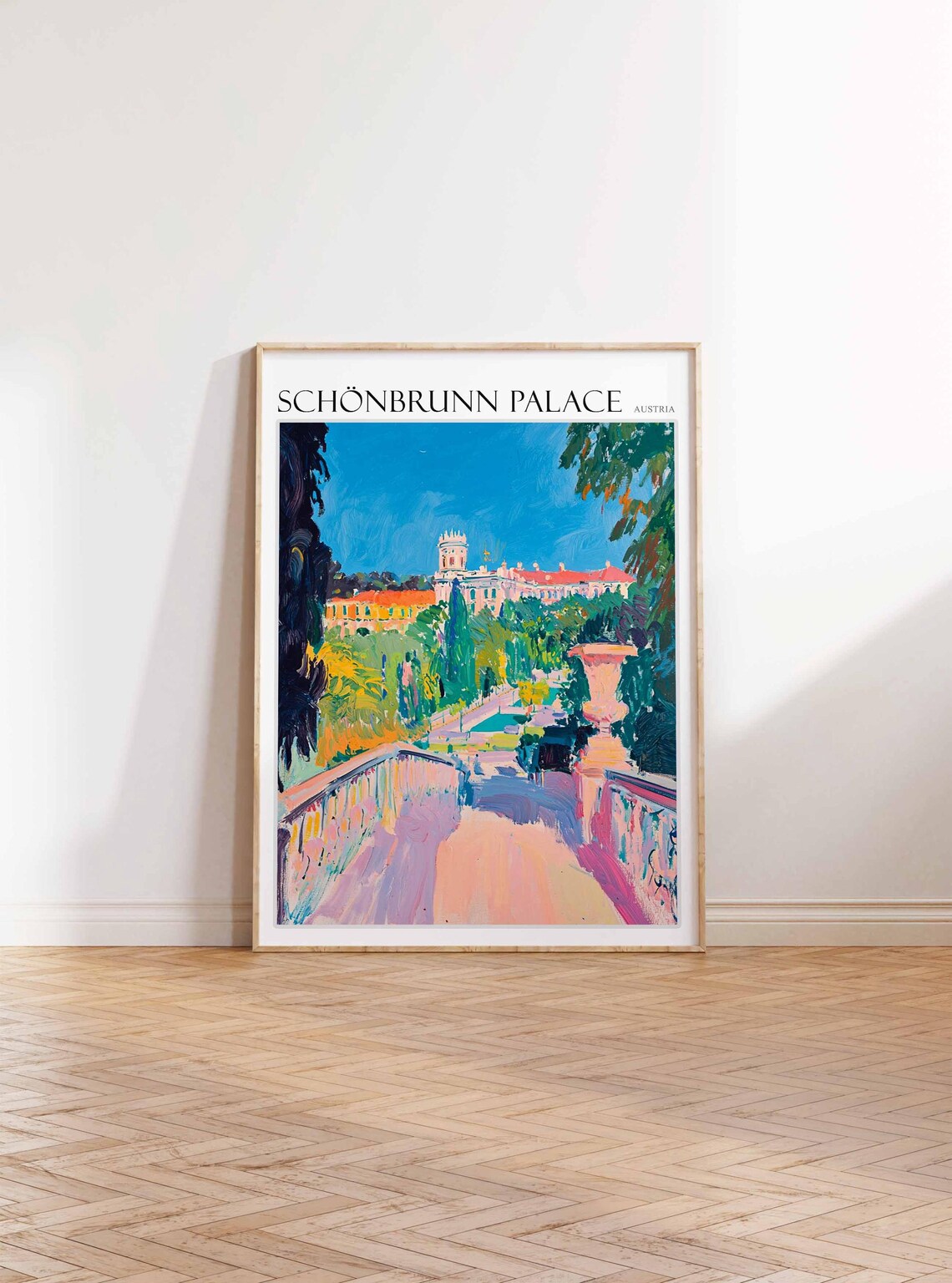 Schonbrunn Palace Pastel Terrace Gardens View Austria Travel Poster - Image 2