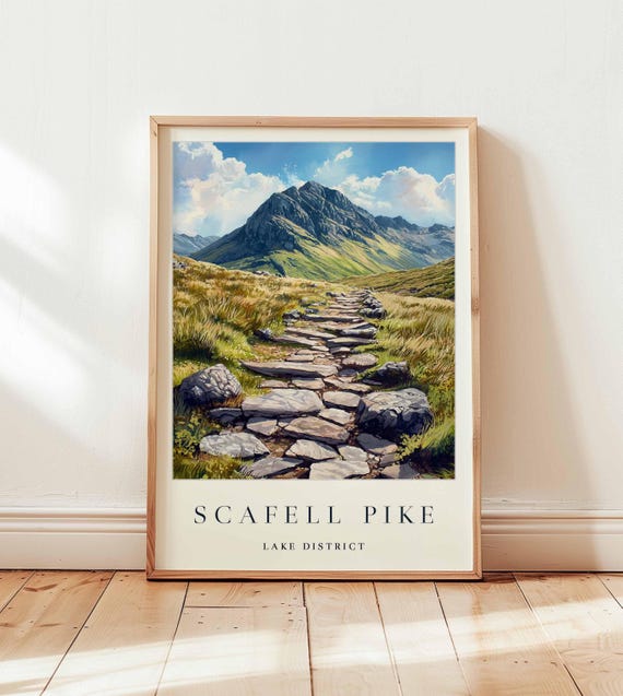 Scafell Pike Print Lake District Mountain Landscape Art