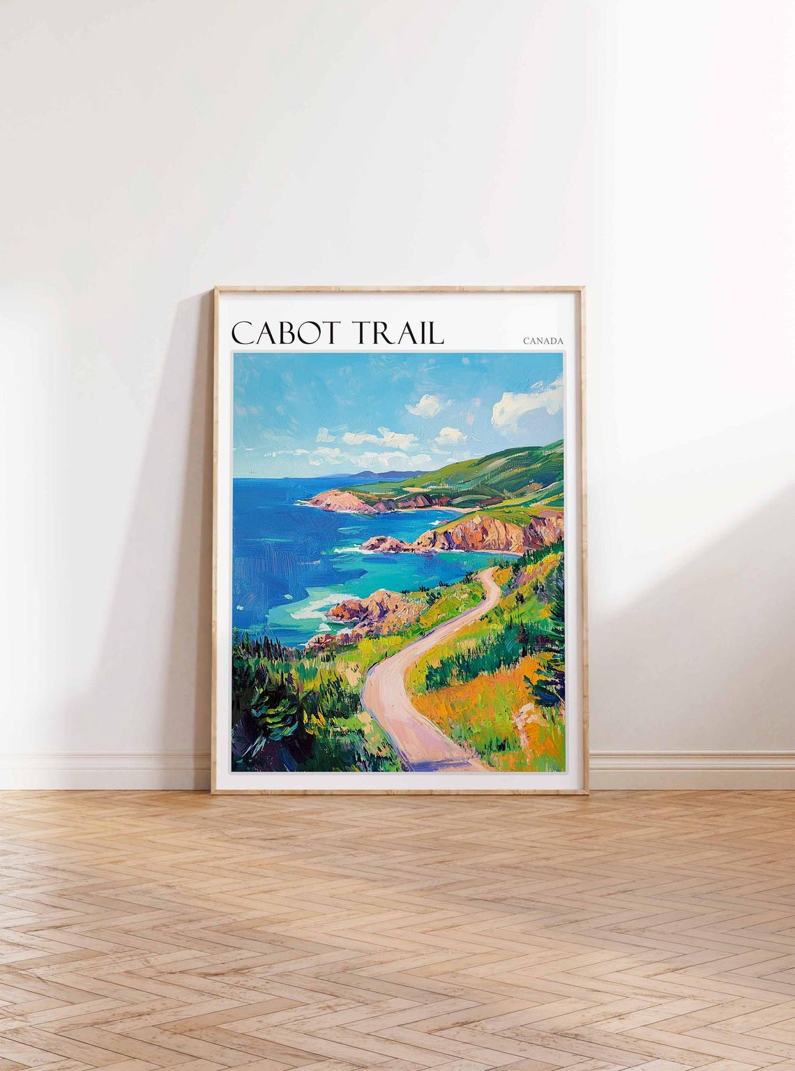 Cabot Trail Canada Rocky Cove Overlook Winding Road Art Poster - Image 3