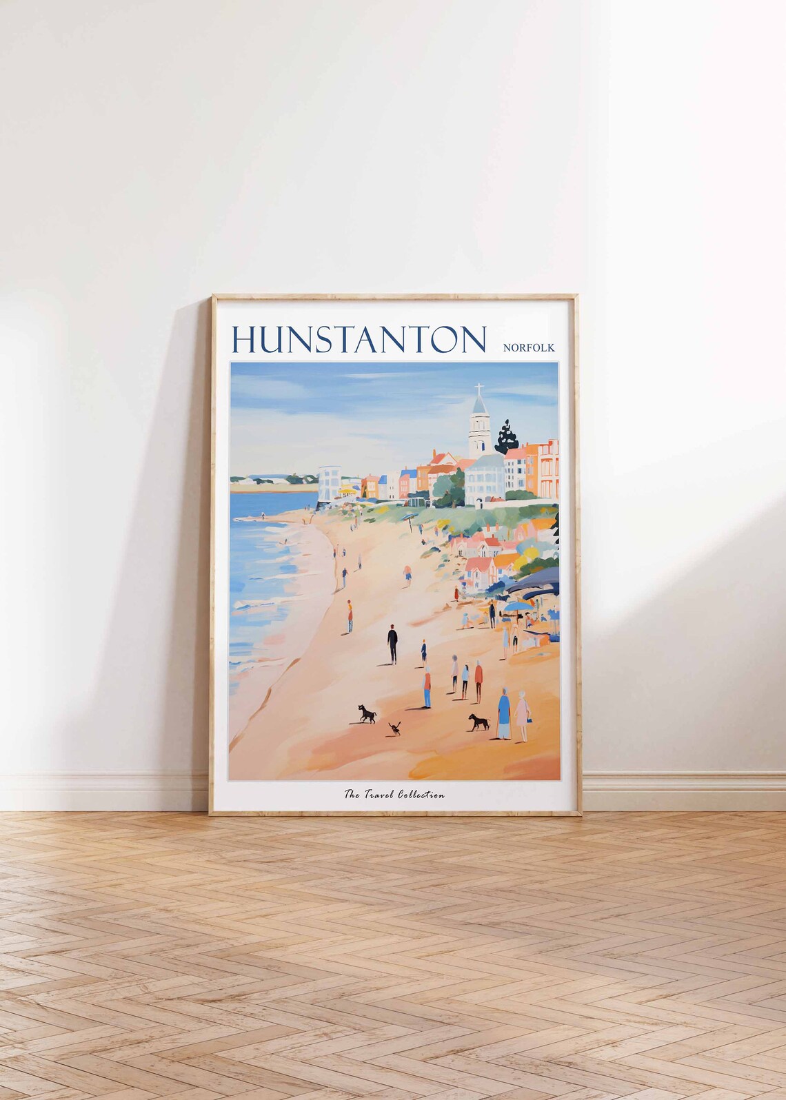 Hunstanton Norfolk Sandy Beach Dogs Church Town Scene Poster - Image 2