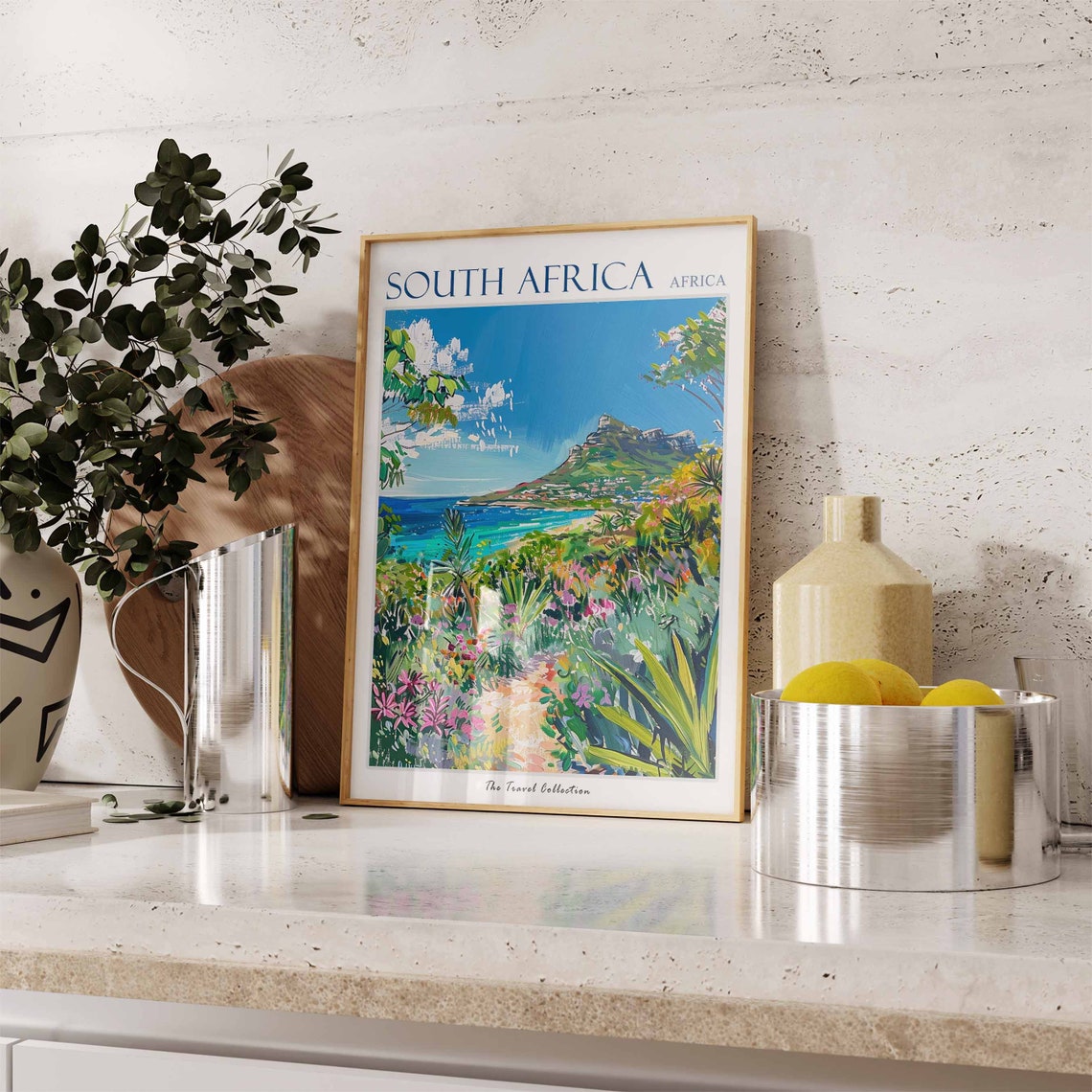 South Africa Coastal Path Turquoise Sea Mountain Headland Poster - Image 3