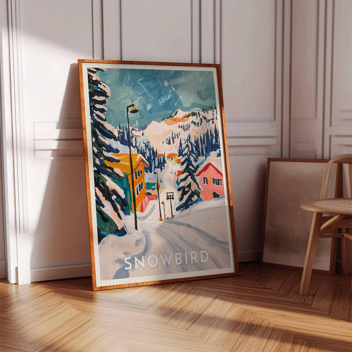 Snowbird Utah Ski Town Street Among Orange Alpine Chalets Poster - Image 3