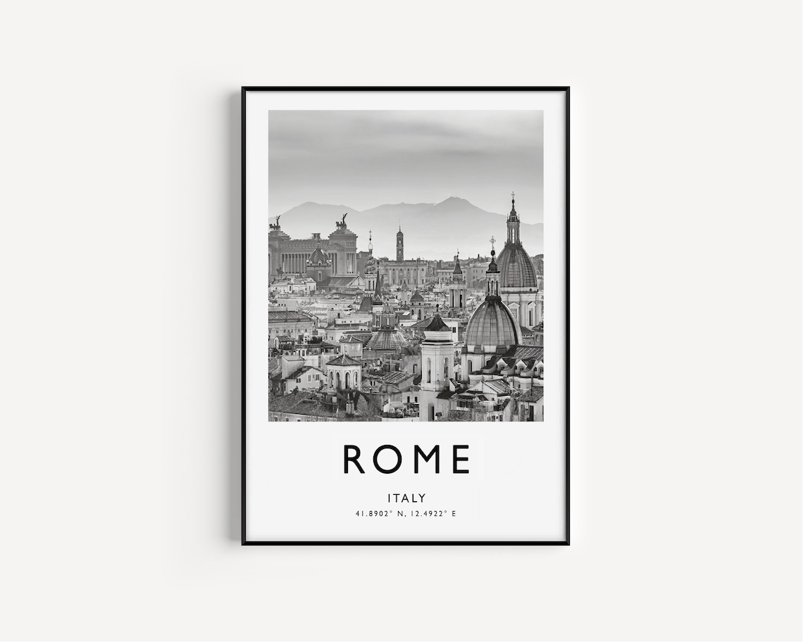 Rome Travel Poster, Black And White Italy Print - Image 2