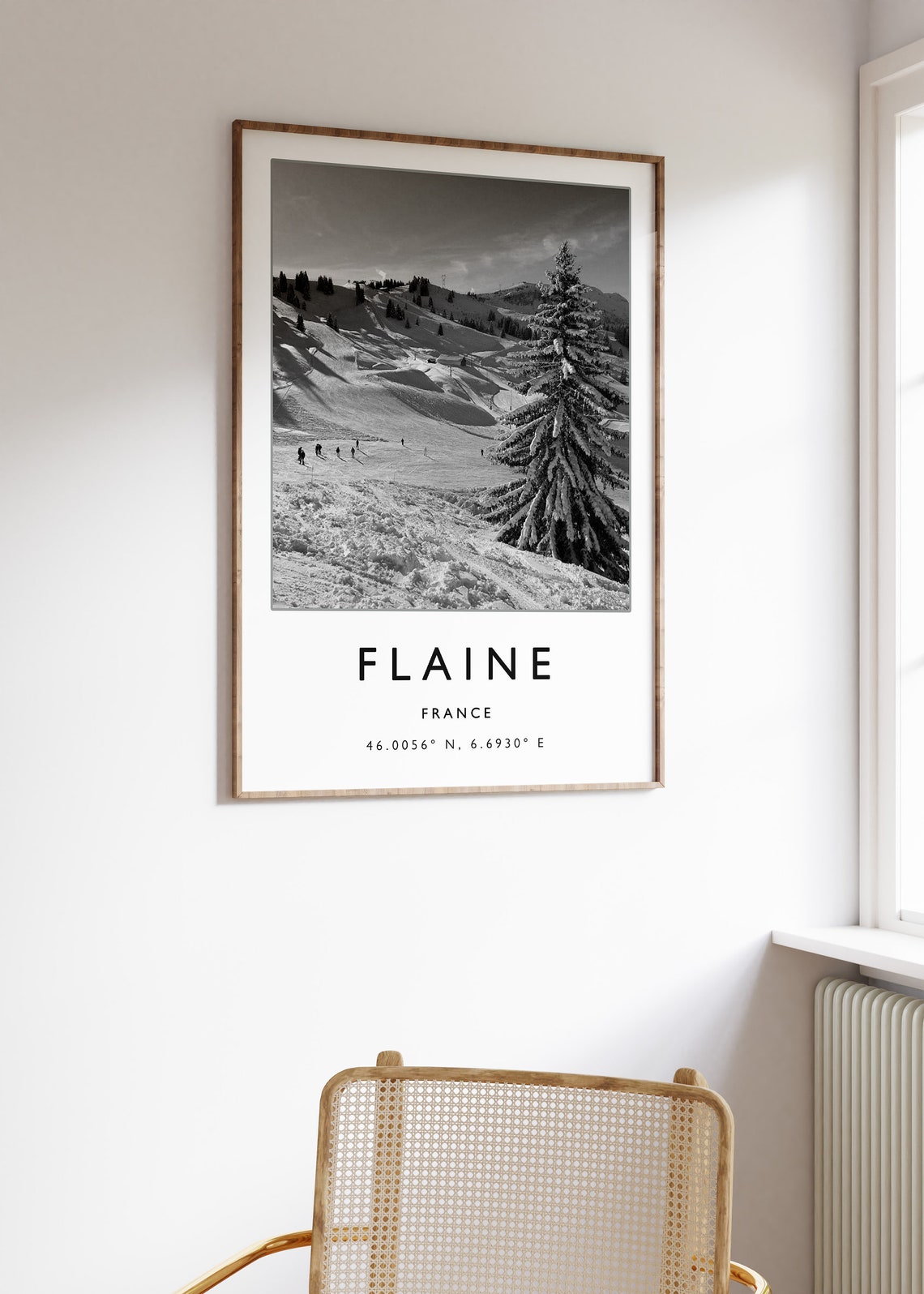 Skiing Travel Poster Flaine France Ski Print France Travel Print Skiing Art Skiing Print Winter Sport Art Ski Gift A1a2a3a4 - Image 2