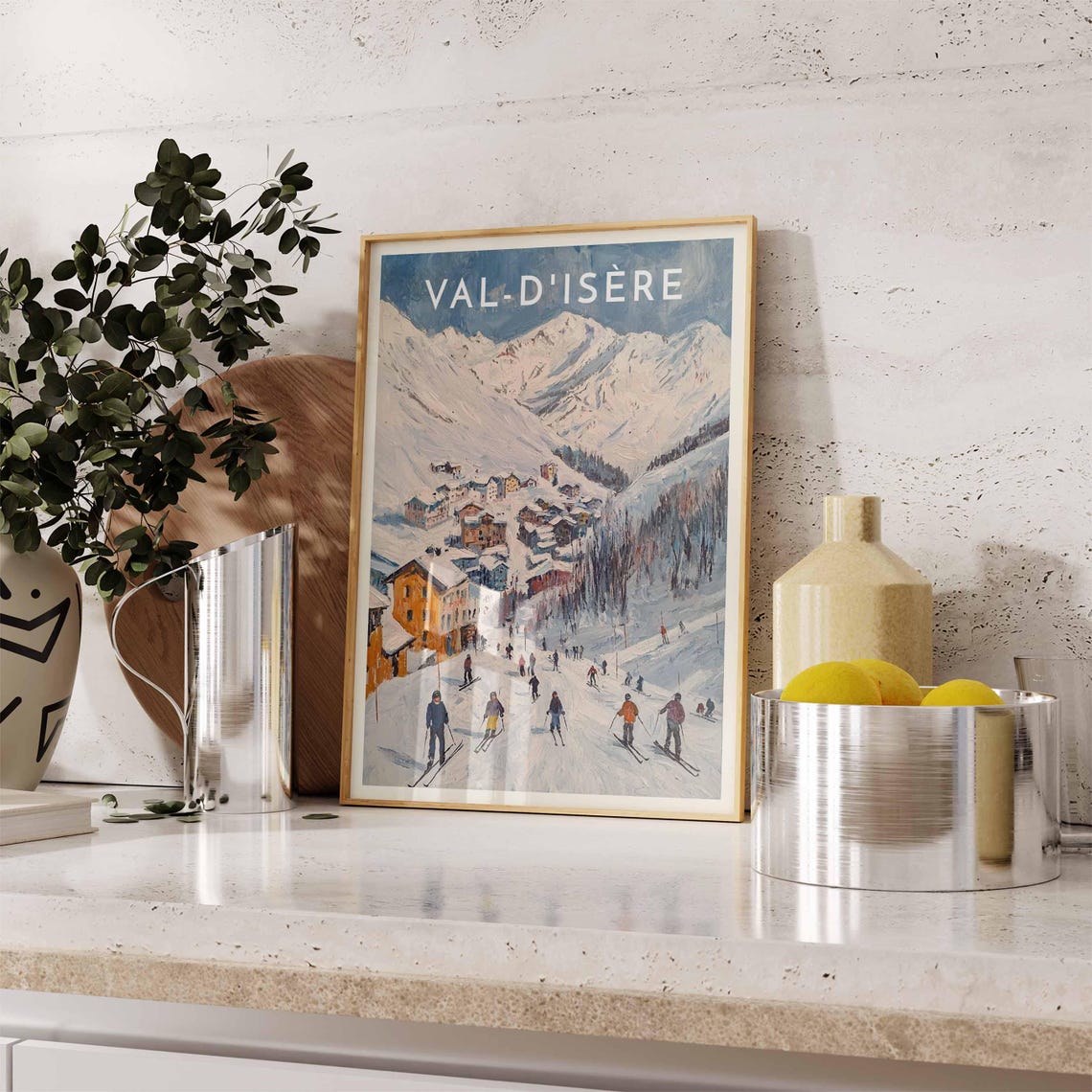 Skiing Travel Poster Val Disre Ski Print France Travel Print Skiing Art Skiing Print Winter Sport Art Ski Gift - Image 2