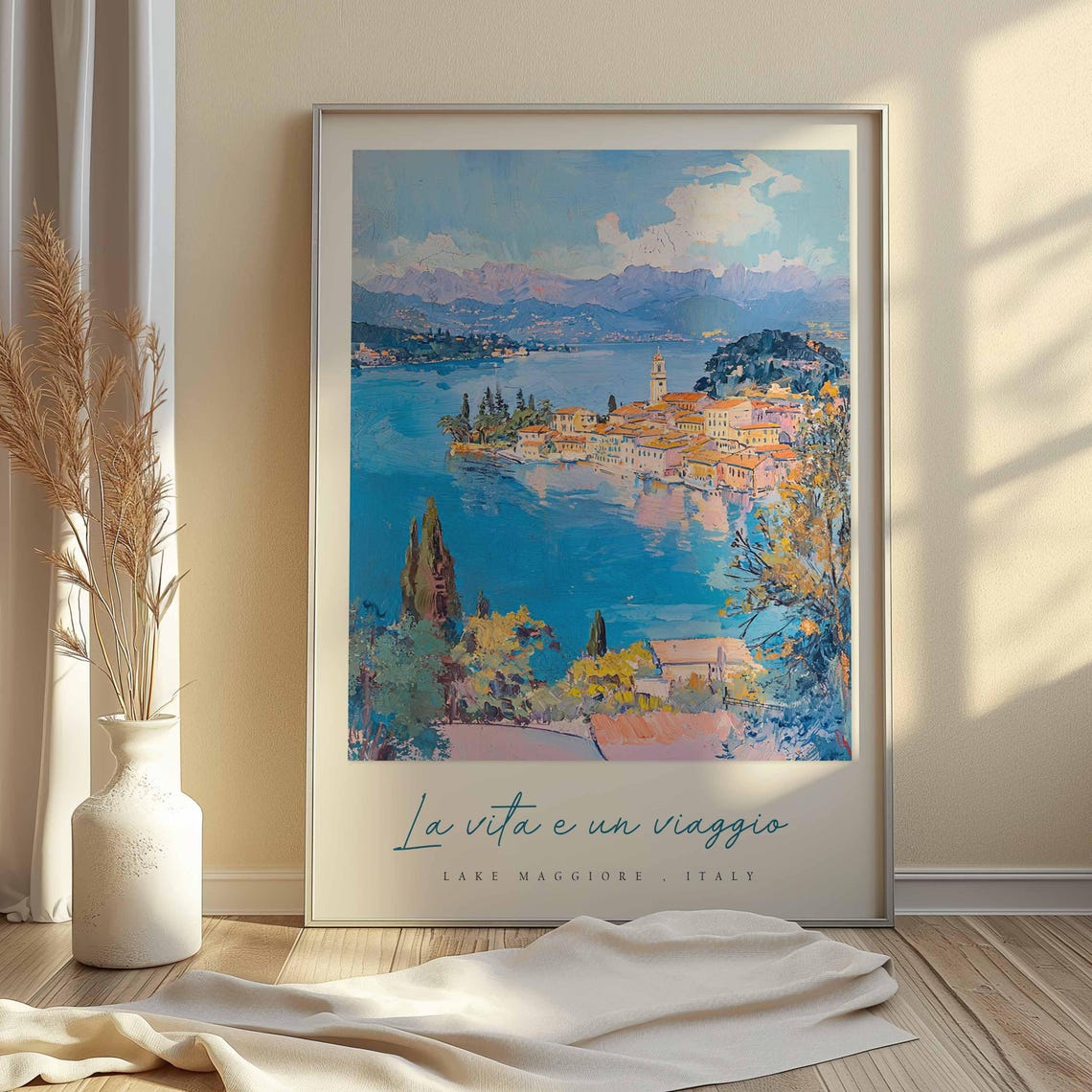 Lake Maggiore Poster Italian Travel Print Lake Maggiore Travel Art Lake Maggiore Wall Art Italy Art Italy Travel Decor Travel Gift - Image 2
