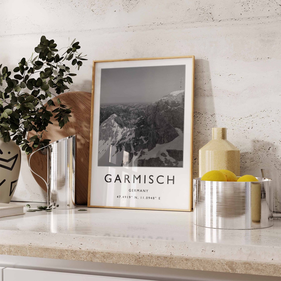 Garmisch Germany Snowy Mountain Photo Travel Poster Alpine View - Image 2