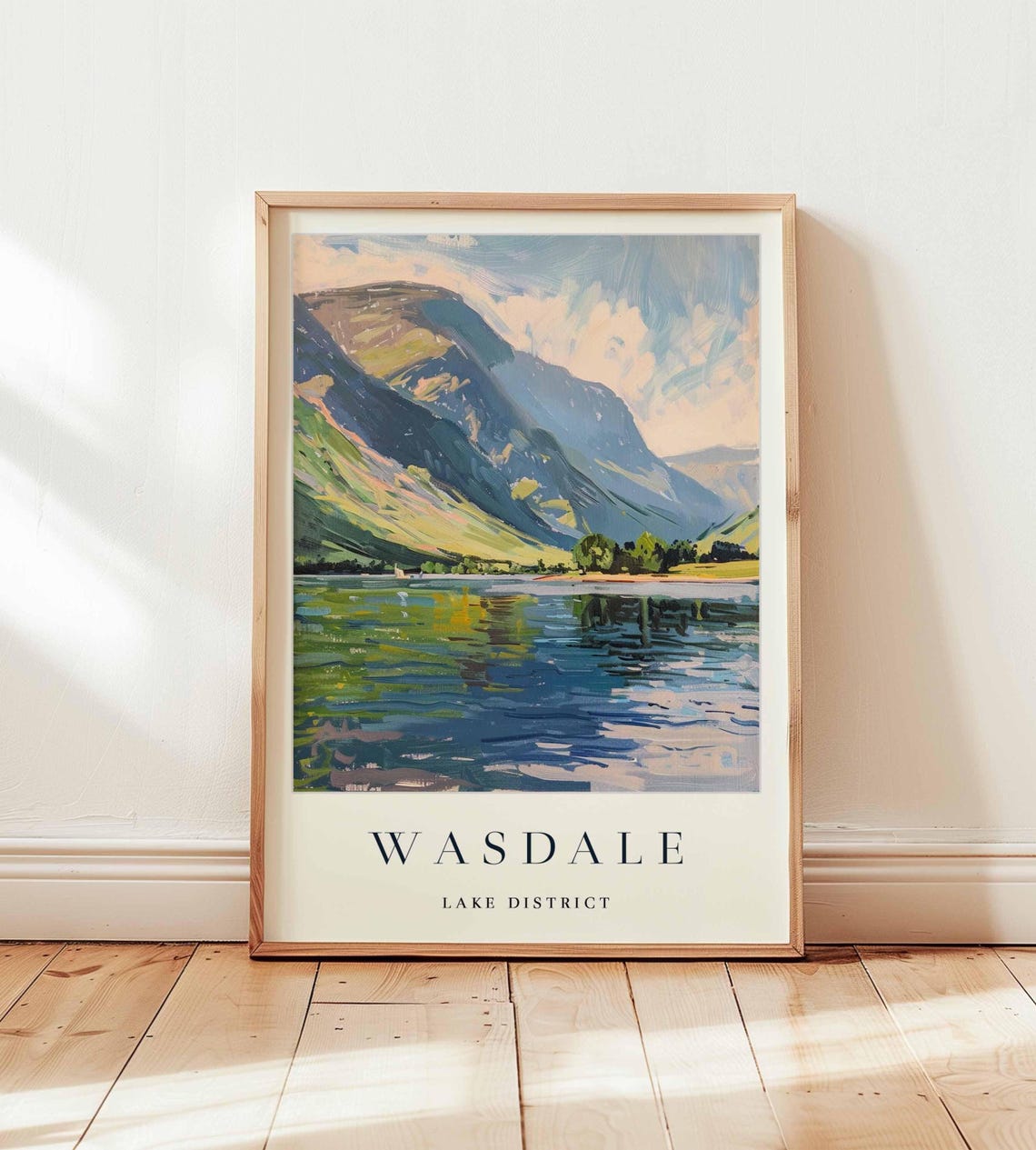 Wasdale Lake District Mountain Lake Reflection Travel Poster