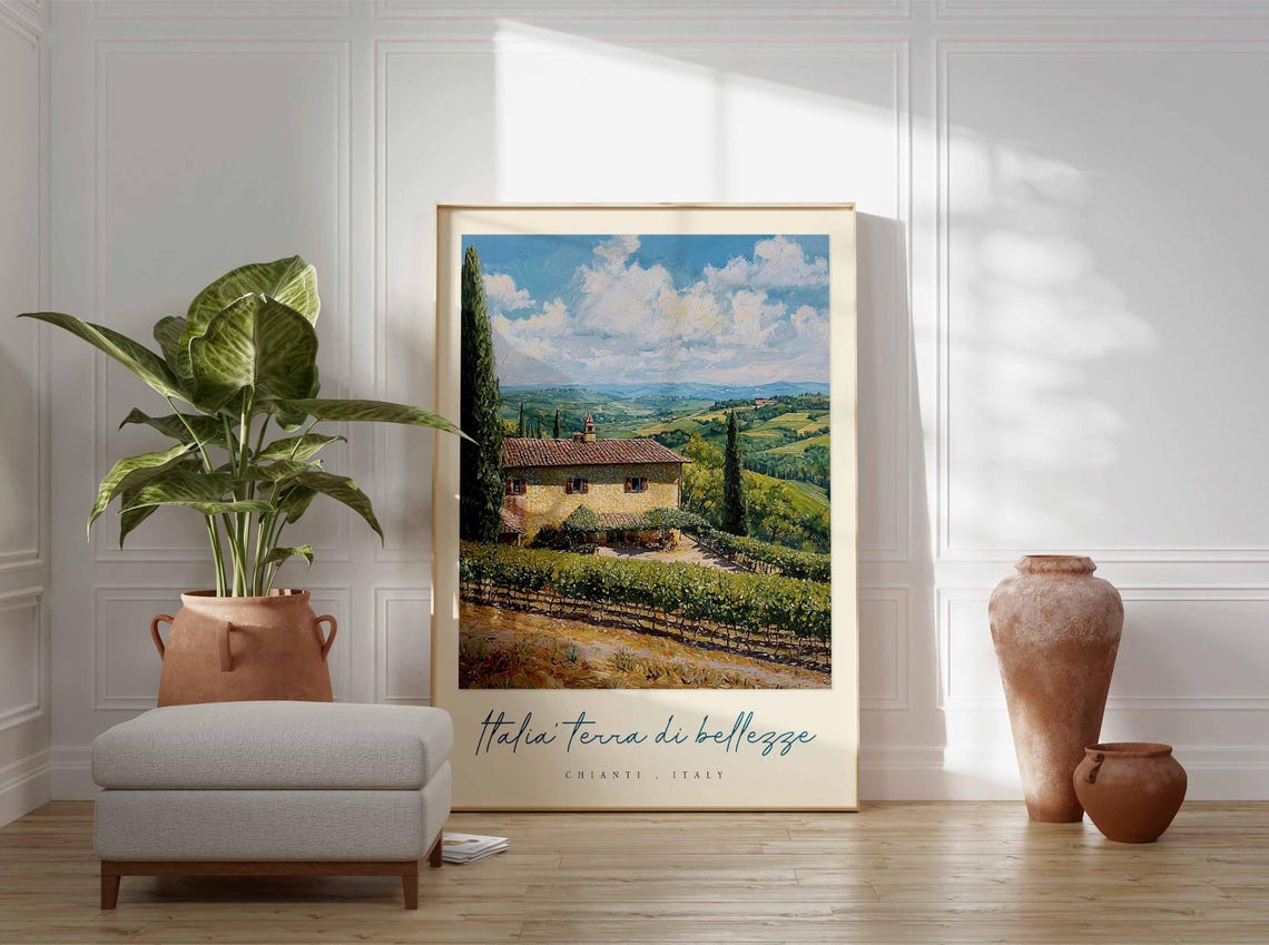 Chianti Poster Chianti Travel Print Chianti Travel Art Chianti Wall Art Italy Art Italy Travel Decor Italian Travel Gift - Image 3