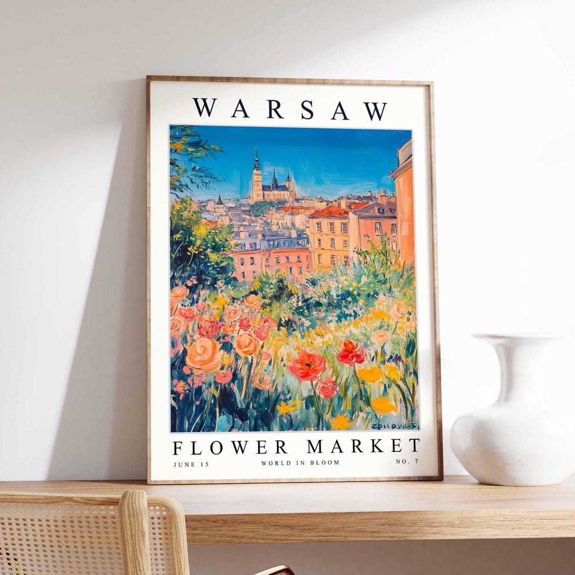 Warsaw Flower Market Poster Warsawprint Polish Floral Wall Art Warsawfloral Decor Botanical Poland Print Europe Travel