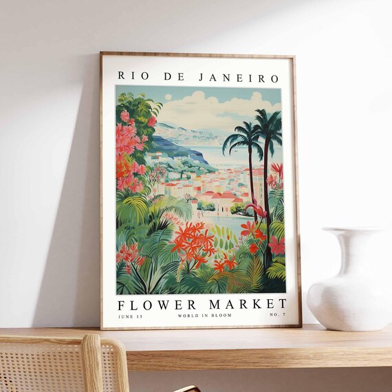 Rio De Janeiro Flower Market Poster Print Brazilian Floral Wall Art Decor Botanical Brazil