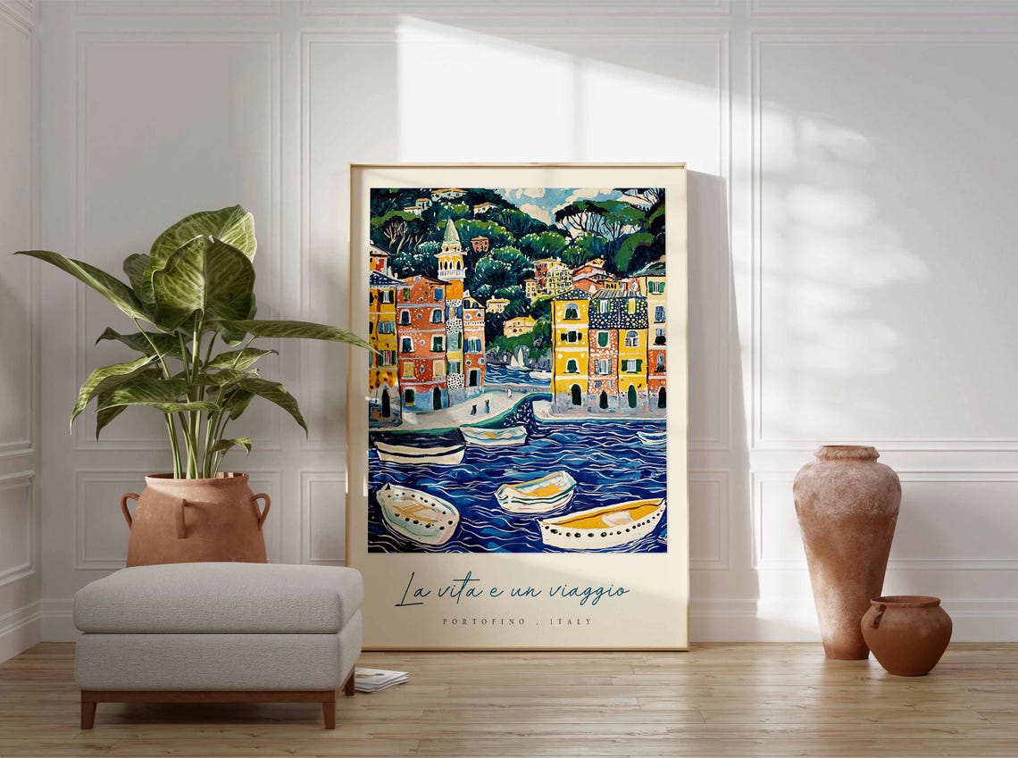 Portofino Poster Italian Travel Print Portofino Travel Art Portofino Wall Art Italy Art Italy Travel Decor Italian Travel Gift - Image 3