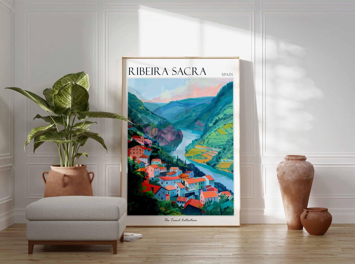 Ribeira Sacra Poster Spain Travel Print Spanish Decor Europe Travel Poster European Wall Art Ribeira Sacra Travel Poster - Image 3