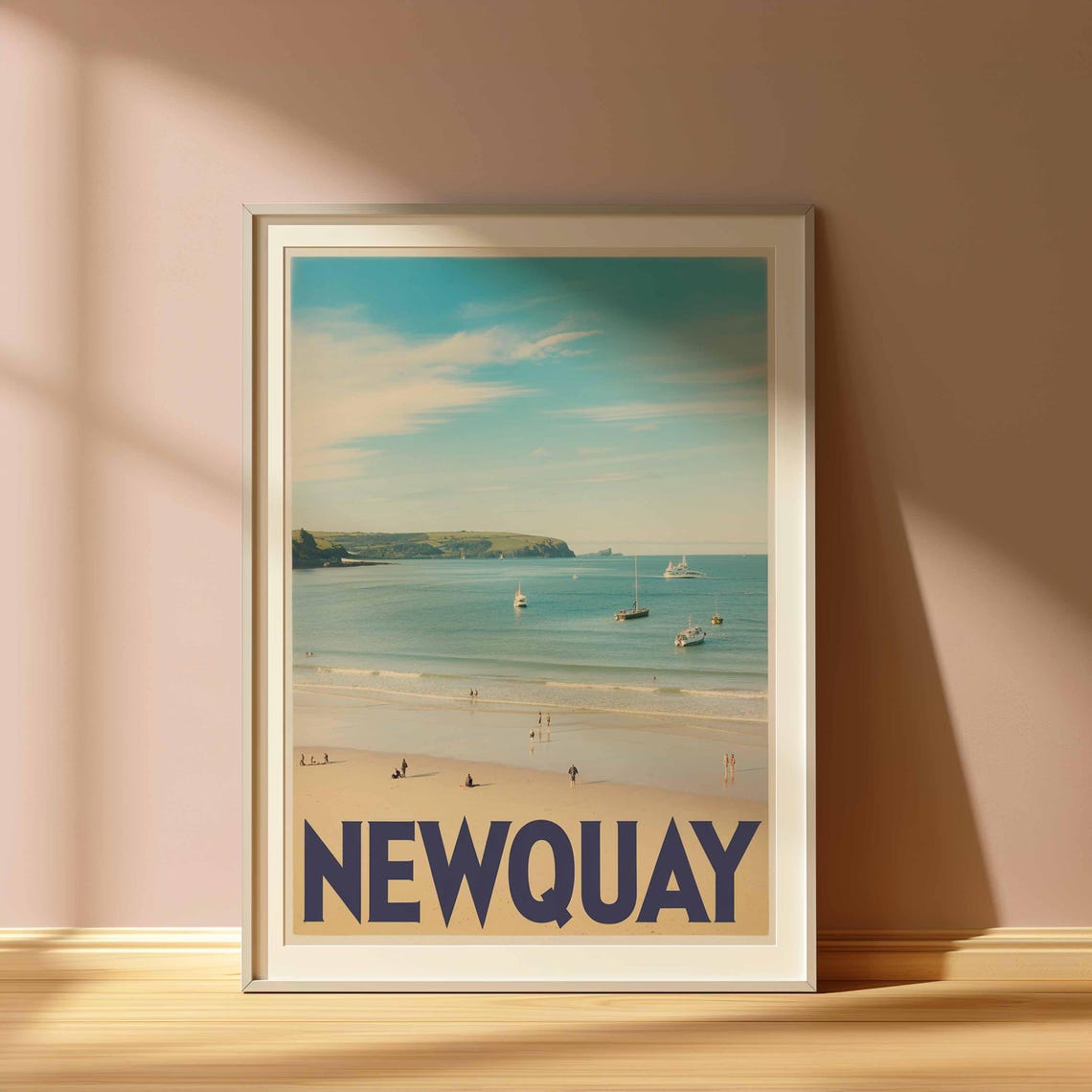 Newquay Print Coastal Travel Poster Cornwall Travel Print Coastal Wall Art Seaside Art Coastal Gift Uk Coast Art Uk Travel Poster - Image 3