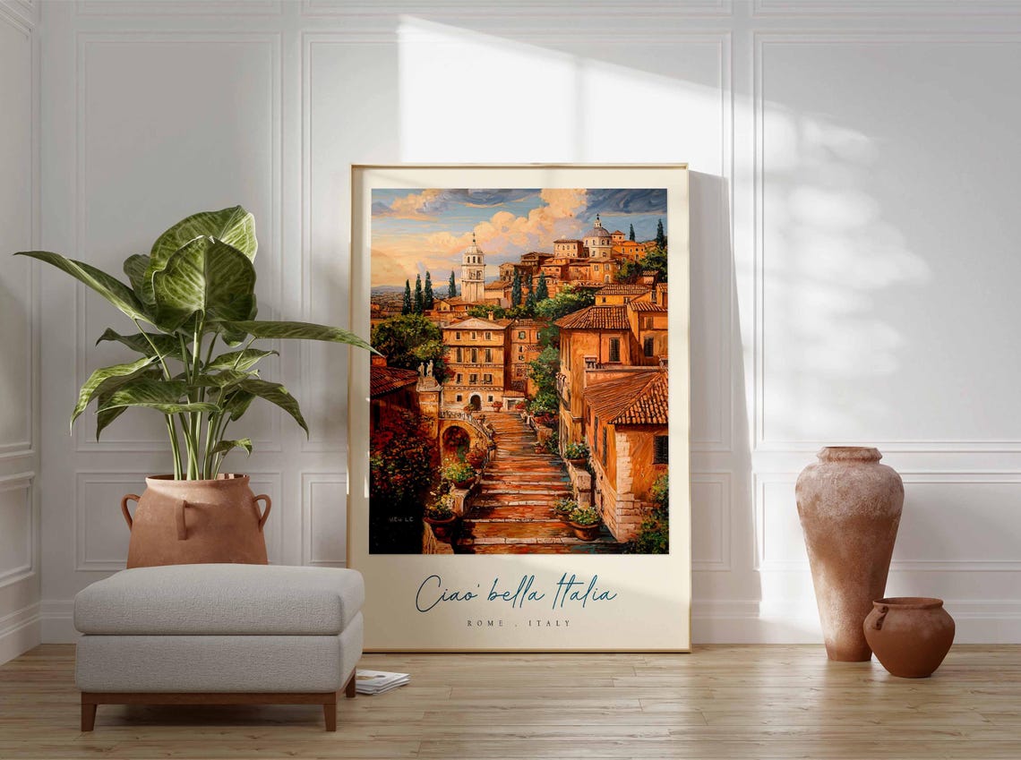 Rome Poster Italian Travel Print Rome Travel Art Rome Wall Art Italy Art Italy Travel Decor Italian Travel Gift - Image 3