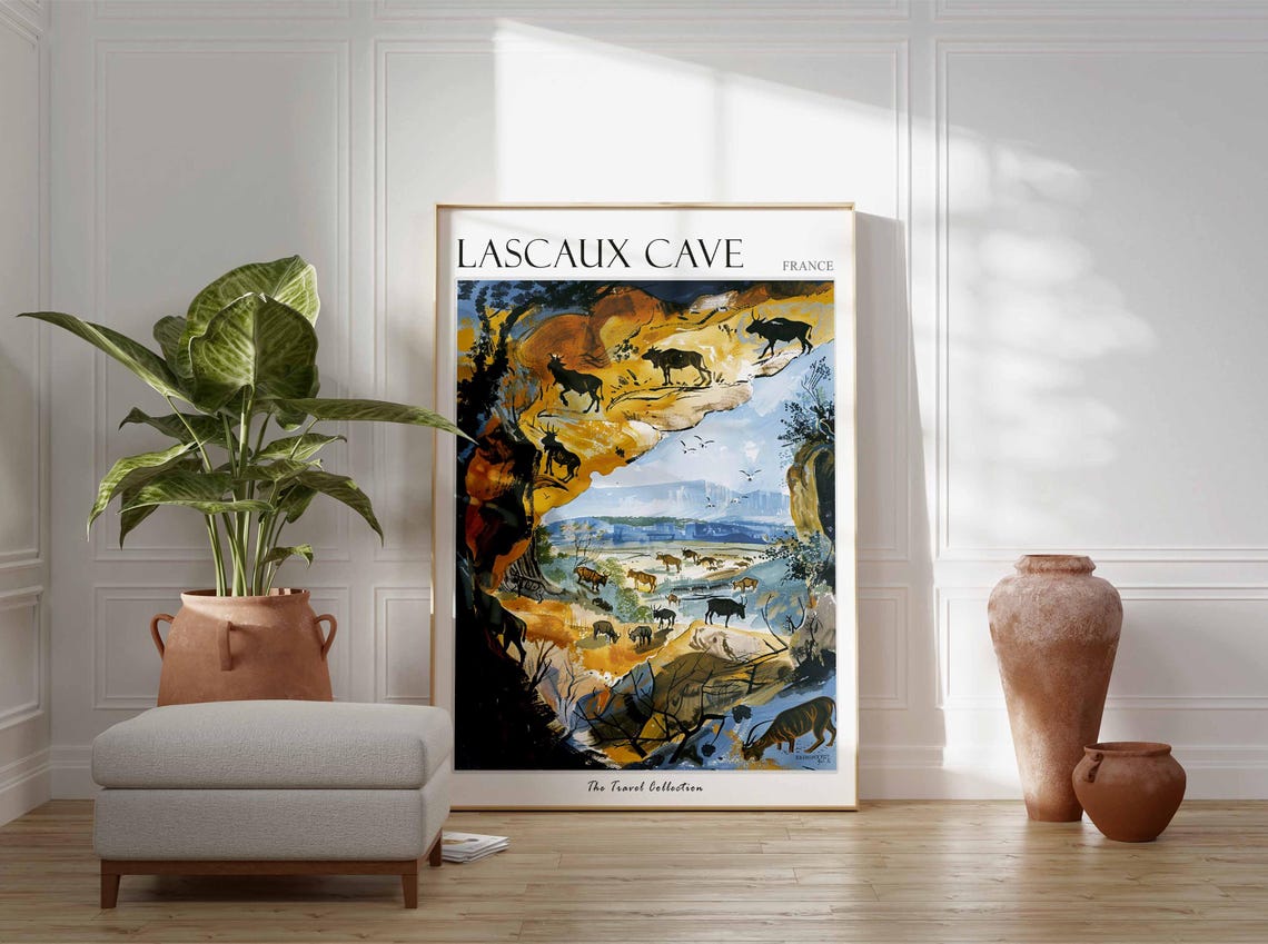 Lascaux Cave France Prehistoric Cave Painting Inspired Poster - Image 3