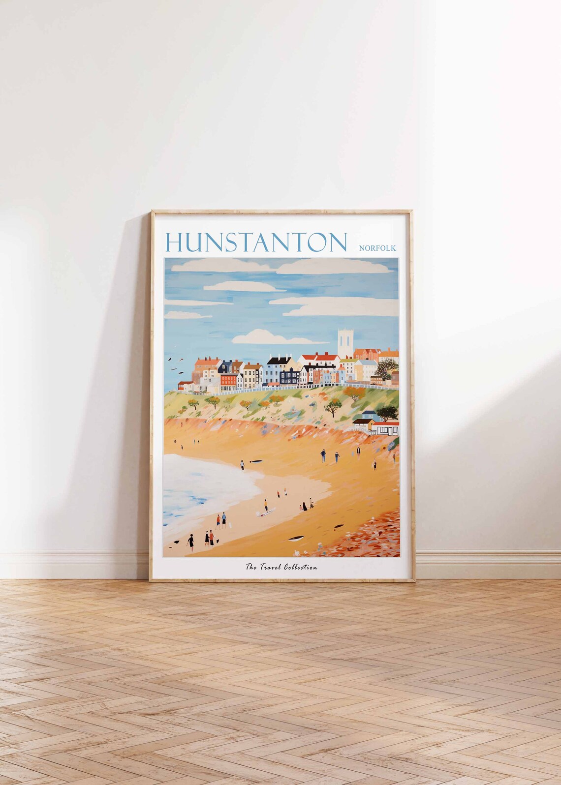 Hunstanton Norfolk Beach Cliffs Seaside Town Travel Art Poster - Image 2