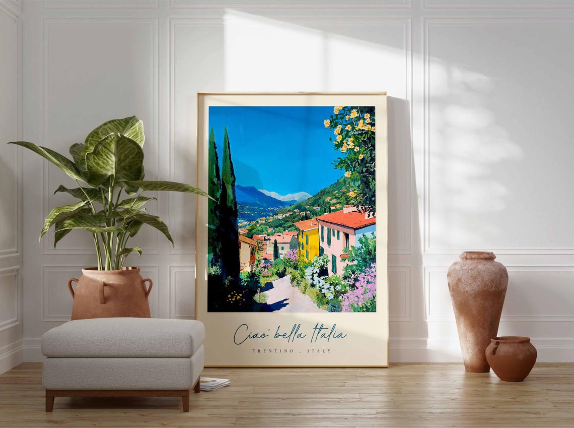 Trentino Poster Italian Travel Print Trentino Travel Art Trentino Wall Art Italy Art Italy Travel Decor Italian Travel Gift - Image 3