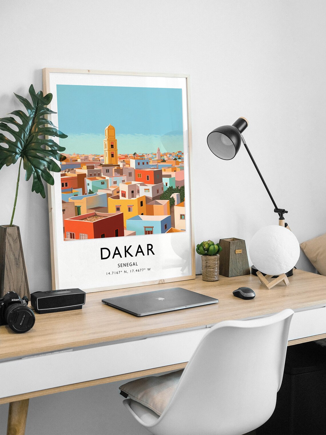 Dakar Senegal Colorful Cityscape West Africa Travel Art Poster - Image 2