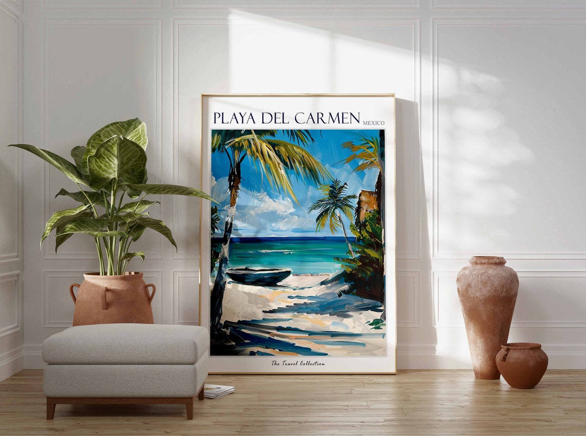 Playa Del Carmen Poster Mexico Travel Print Mexican Decor North America Travel Poster Sea Print Playa Del Carmen Travel Poster - Image 2
