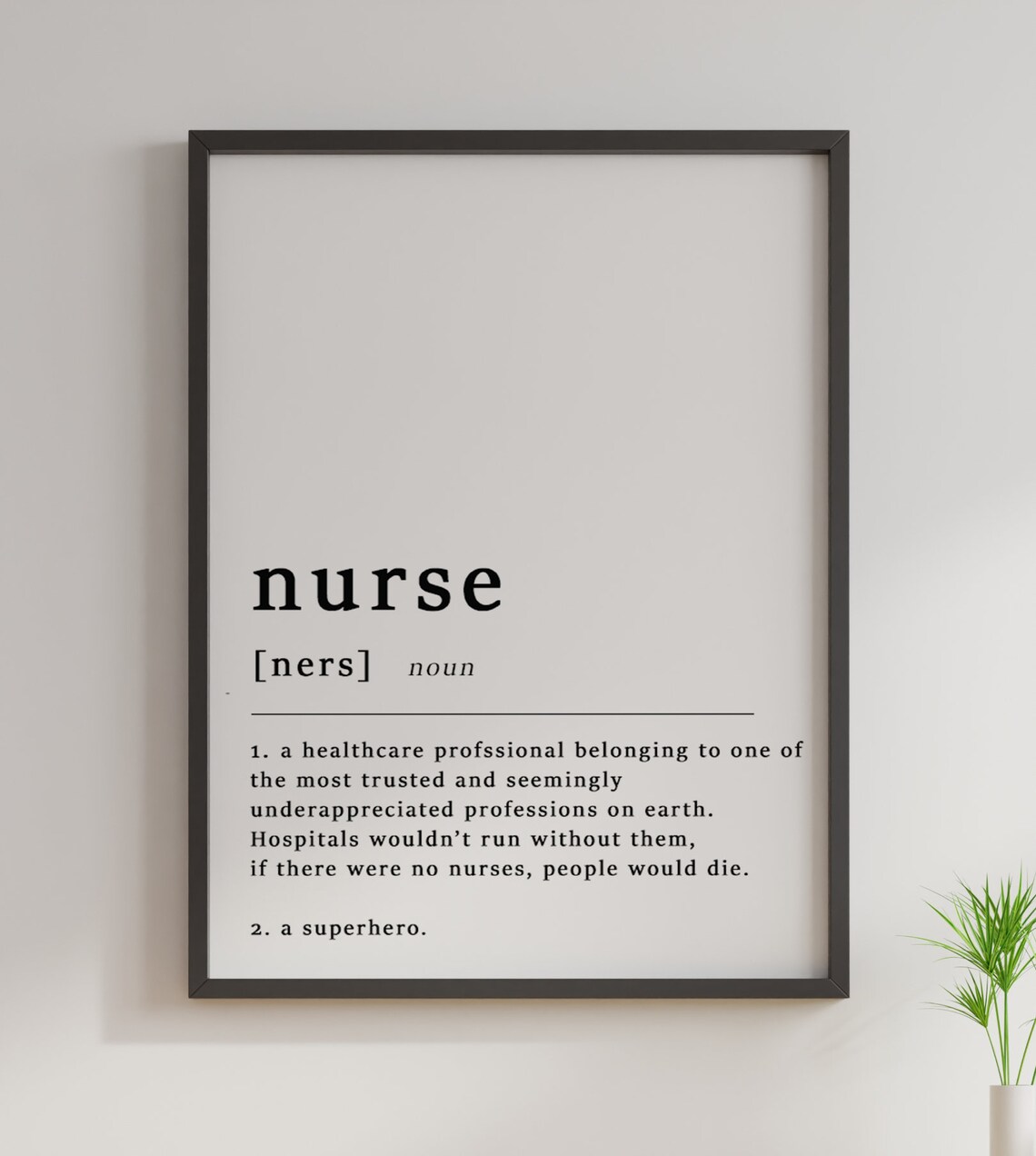 Nurse Definition Funny Dictionary Style Healthcare Superhero Poster - Image 2