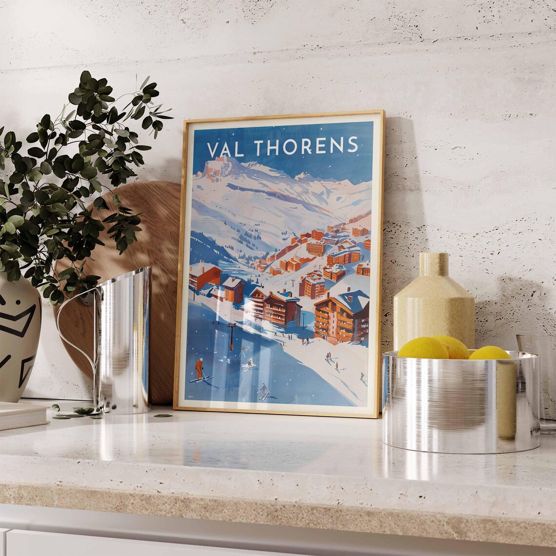 Val Thorens French Alps Ski Resort Vintage Travel Art Poster - Image 2