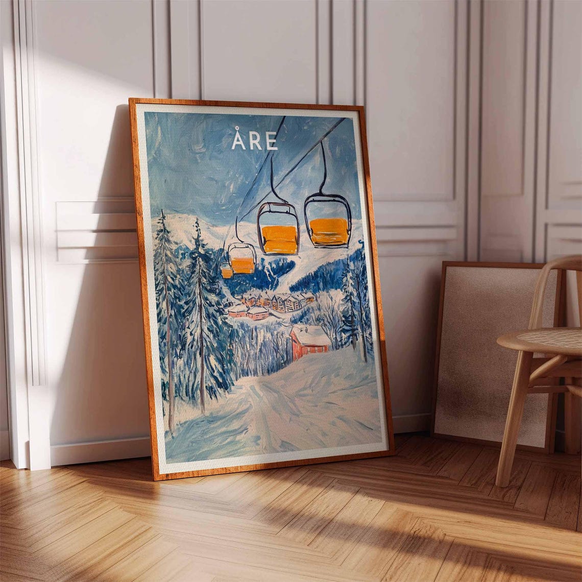 Arosa Switzerland Turquoise Slopes Resort Town Winter Ski Poster - Image 2