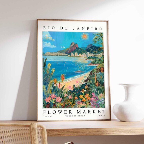 Rio De Janeiro Flower Market Poster Print Brazilian Floral Wall Art Decor Botanical Brazil